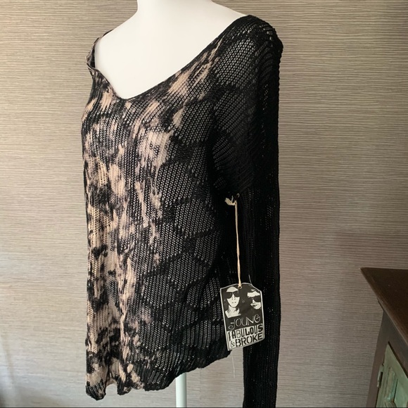 Young Fabulous and Broke tie-dye open knit sweater - Picture 3 of 6